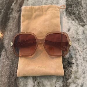 Chloe Women's Brown Square Sunglasses CE746S 248  😎 Amazing Condition!